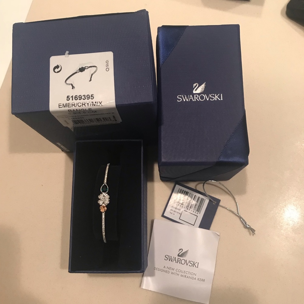 Swarovski duo: bangle clover emer/cry/mix